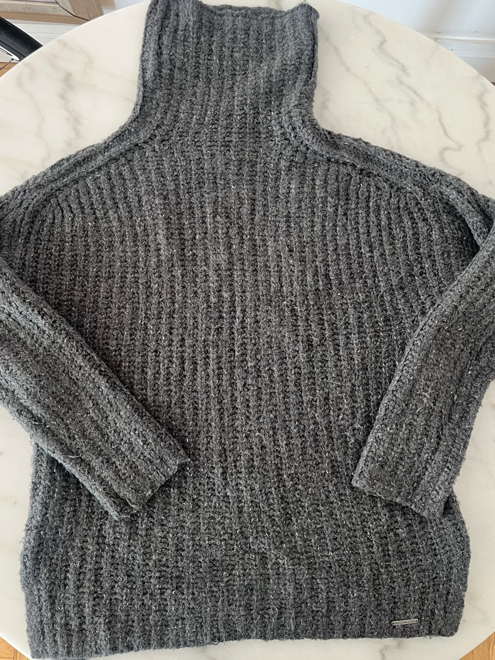 Abercrombie and Fitch Chunky Gray Turtleneck Sweater